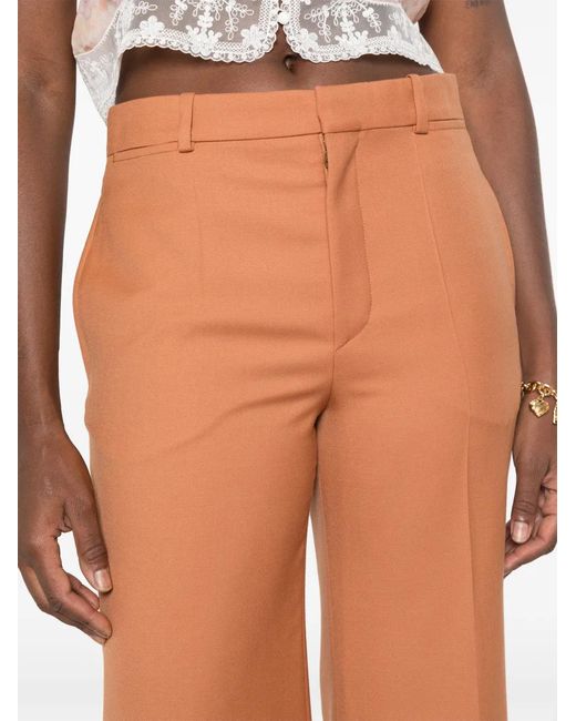 Chloé Brown Belt-Loop Pocket Trousers