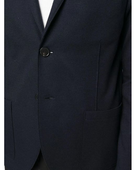 Harris Wharf London Blue Virgin-Wool Single-Breasted Blazer for men