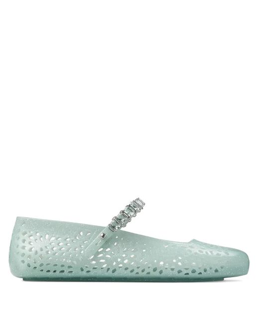 Jimmy Choo Jelly Ballet Flats Green