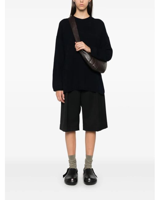 Allude Black Cashmere Crew-Neck Sweater