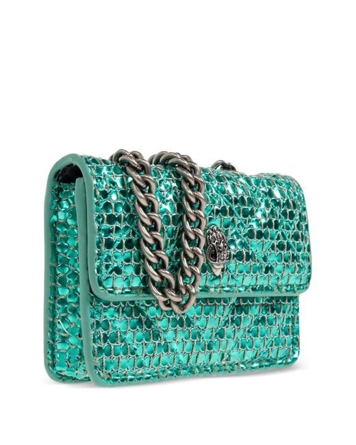 Kurt Geiger Blue Micro Kensington Textured Cross Body Bag