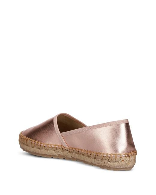 Love Moschino Pink Metallic Logo-Embossed Espadrilles