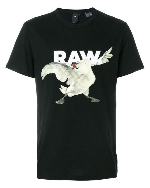 G-Star RAW Black Swan Print T-shirt for men