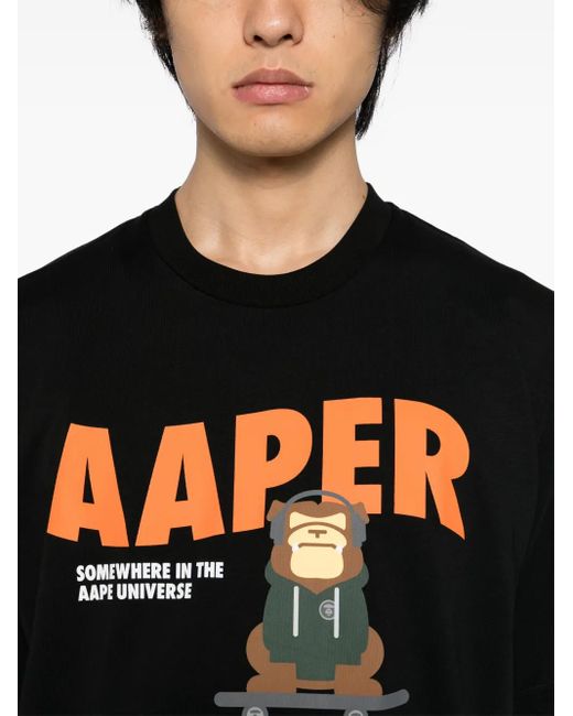 Aape By A Bathing Ape T-Shirt mit grafischem Print in Black für Herren