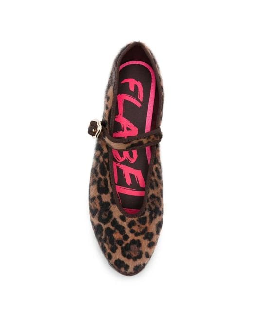 Flabelus White Pierre Leopard-Print Ballet Flats