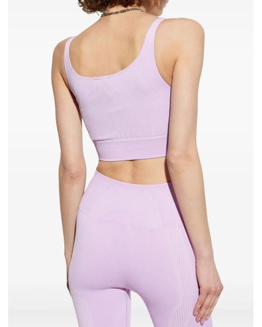 M I S B H V Pink Logo-Print Sports Bra
