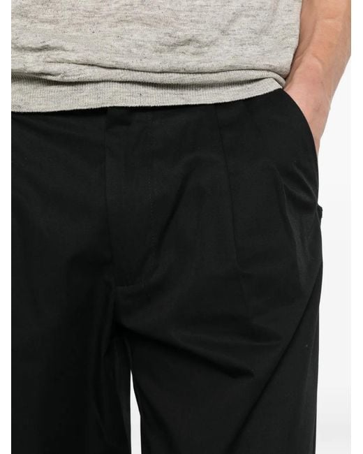 Amaranto Black Belt-Loops Trousers for men