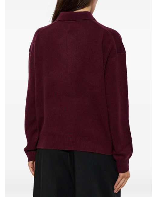 Anine Bing Purple Lee Polo Sweater
