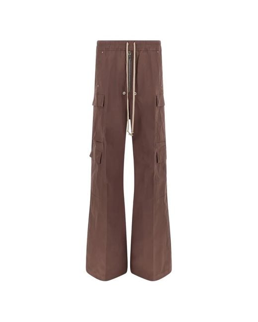 Rick Owens Brown Cargobelas Drawstring Cargo Pants for men