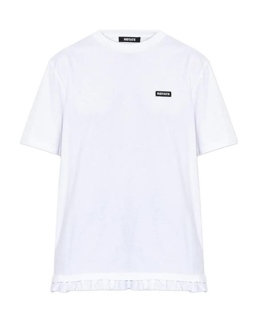 ROTATE BIRGER CHRISTENSEN White Ruffled T-Shirt