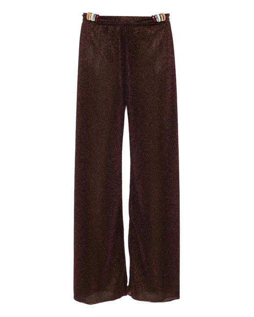 Oseree Brown Beaded Detail Trousers
