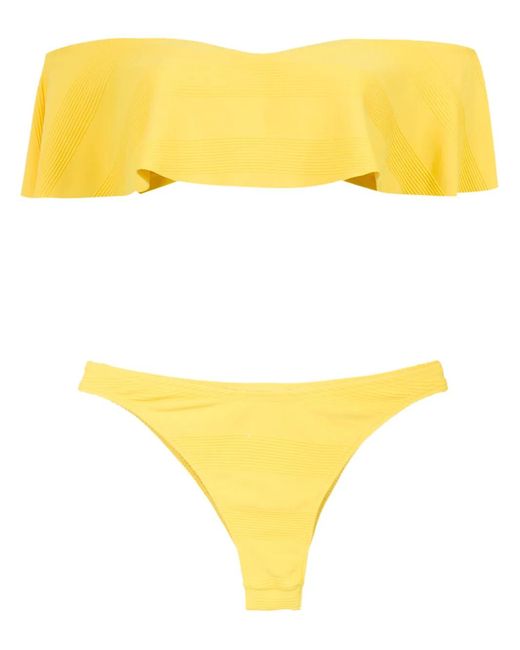 Amir Slama Yellow Off The Shoulder Bikini Set