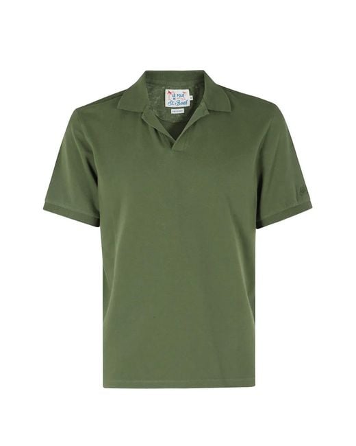 Mc2 Saint Barth Green Polo Charles En Piqué for men