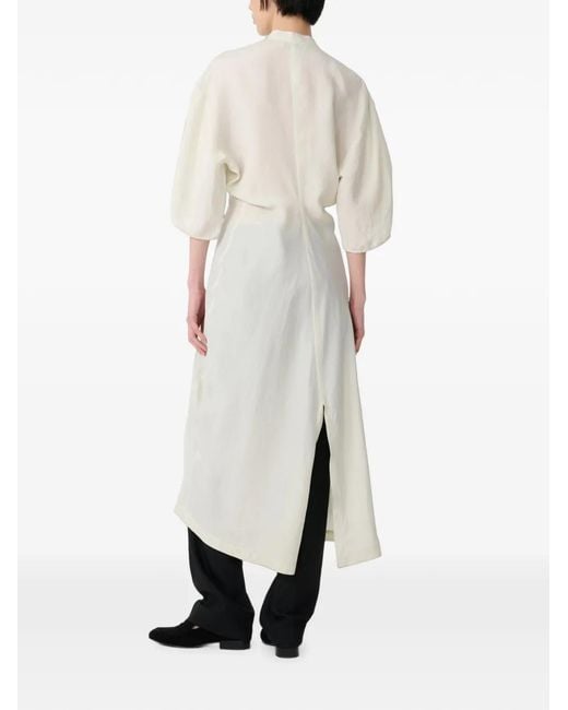 Studio Nicholson White Midi Yosha Banana-Curve Dress