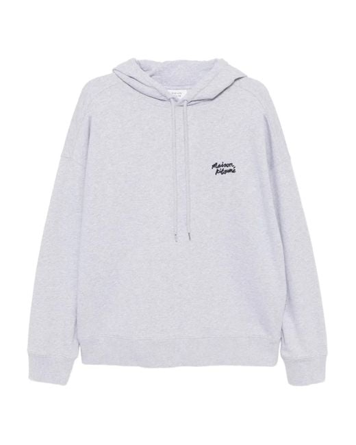 Maison Kitsuné White Logo-Print Hoodies for men