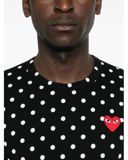 メンズ COMME DES GARÇONS PLAY Polka Dot-pattern T-shirt Black