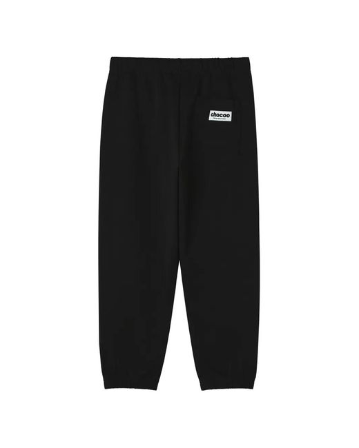 Chocoolate Black Logo-Patch Track Pants for men