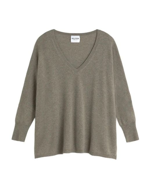 Kujten Gray V-Neck Sweater