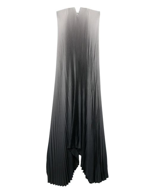 L'idée Gray Tie Pleated Ombré Gown