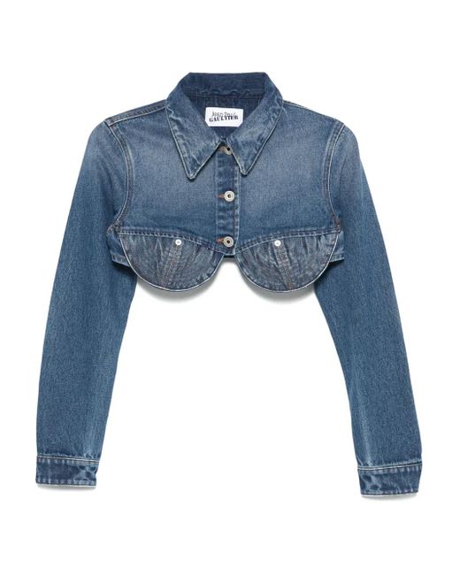 Jean Paul Gaultier Conical クロップド ジャケット Blue