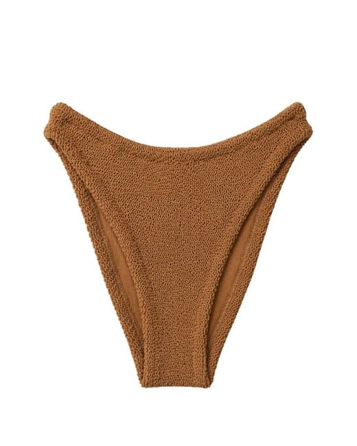 Mc2 Saint Barth Brown Elise Crinkle Bikini Bottoms