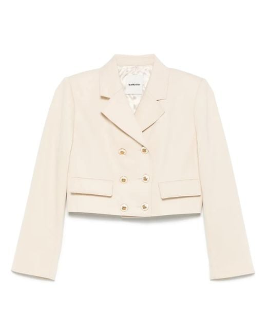 Sandro クロップド ジャケット White