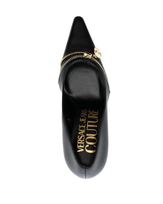 Zapatos con tacón de 95mm y logo Versace de color Black