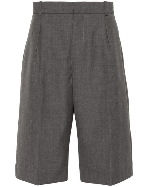 WOOD WOOD Gray Pleat-detail Tailored Shorts for men