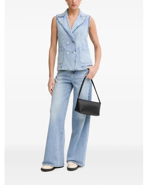 MARC AUREL Blue Double-Breasted Denim Jacket