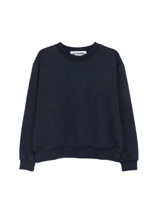Les Hommes Blue Logo-Print Sweatshirt for men