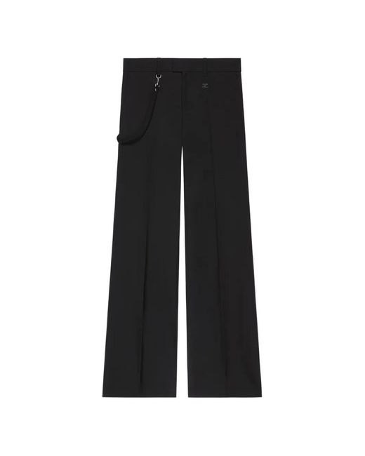Courreges Black Logo-Patch Trousers for men