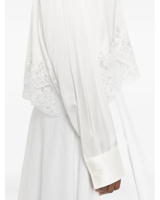 Ermanno Scervino レーストリム シャツ White