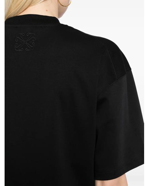 Off-White c/o Virgil Abloh Black Arrows-Embroidery Cotton T-Shirt