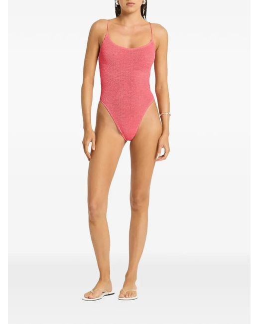 Bondeye Pink Indira Crinkle-Effect Swimsuit