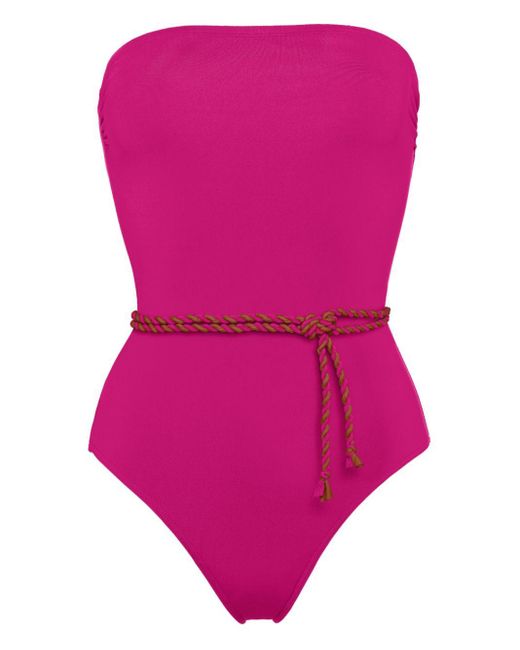 Eres Pink Majorette Tie-waist Bustier Swimsuit