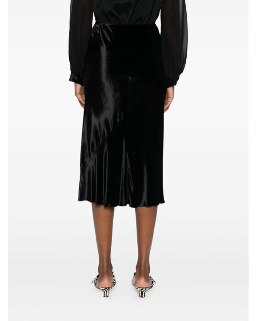 Dorothee Schumacher Black Bias-Cut Midi Skirt