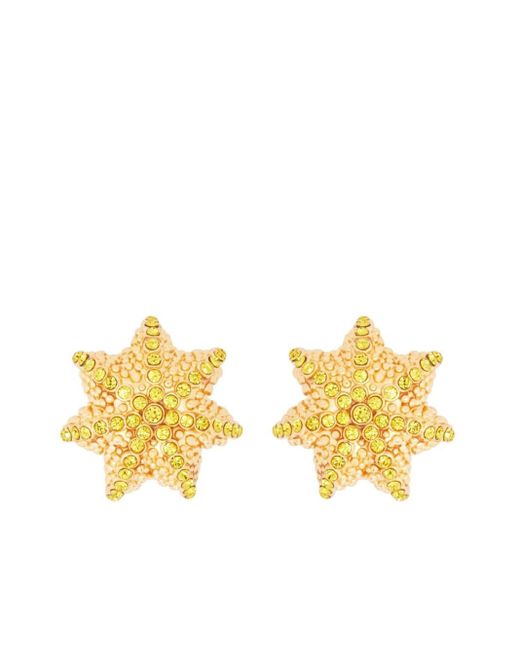 Oscar de la Renta Metallic Crystal-embellished Cactus Stud Earrings
