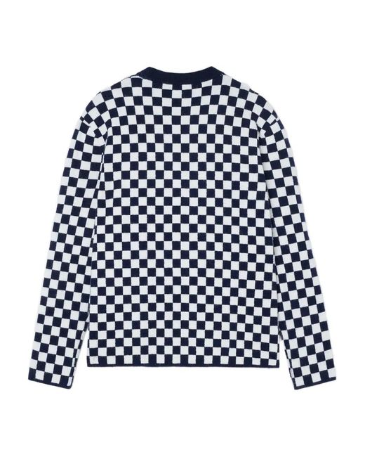 Sunnei Blue Checkerboard-Pattern Sweater