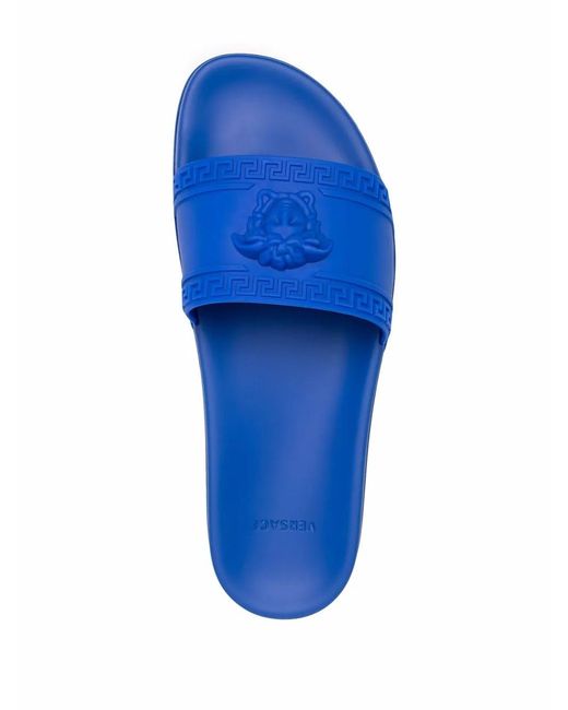 Versace Blue Medusa Pool Slide for men