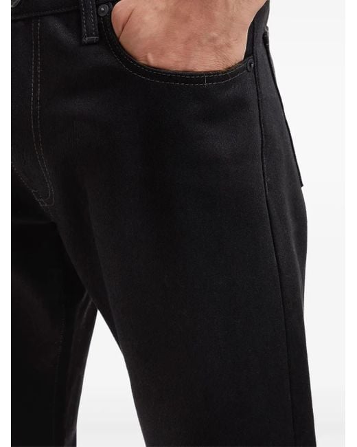 Off-White c/o Virgil Abloh Black Diag-Print Straight-Leg Jeans for men
