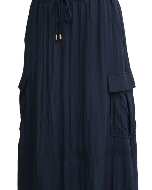 Liu Jo Blue Cargo-Pocket Drawstring Skirt