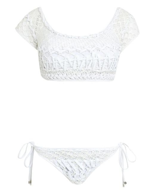 Amir Slama White Layered Bikini Set