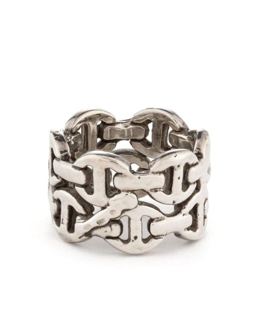 Hoorsenbuhs White Sacred Melted Double Classic Tri Link Ring