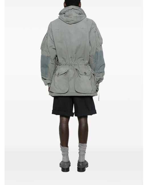 Maison Margiela Gray Hooded Multi-Pocket Coat for men