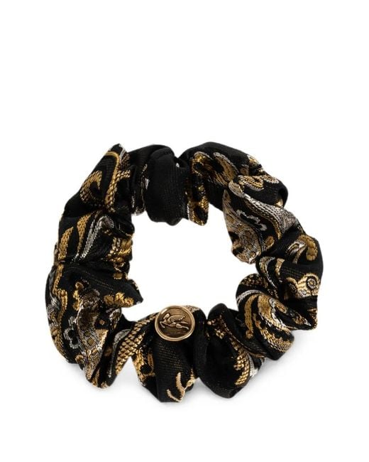 Etro Black Paisley-Jacquard Pegasus Scrunchie