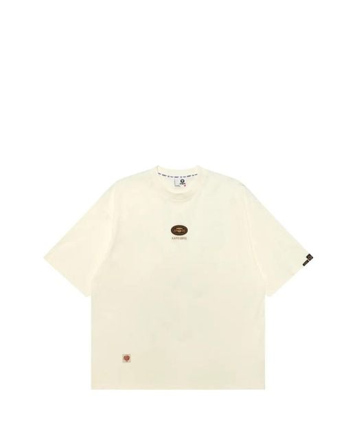 Aape By A Bathing Ape White Logo-Patch Puff-Print T-Shirt for men