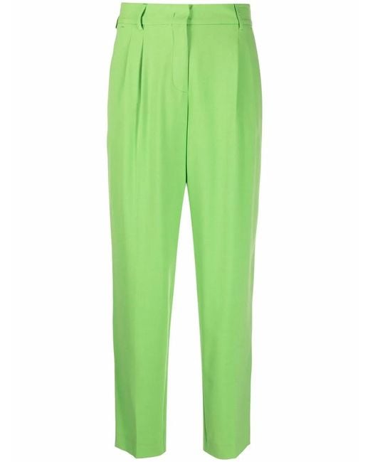 Blanca Vita Green Straight-Leg Tailored Trousers