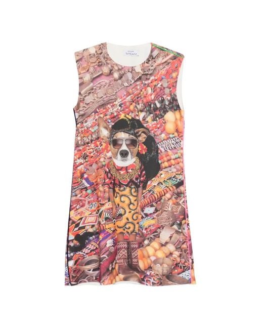 The Artistylist White Graphic-Print Sleeveless Dress
