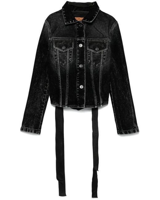 Balenciaga Black Lace-Up Denim Jacket