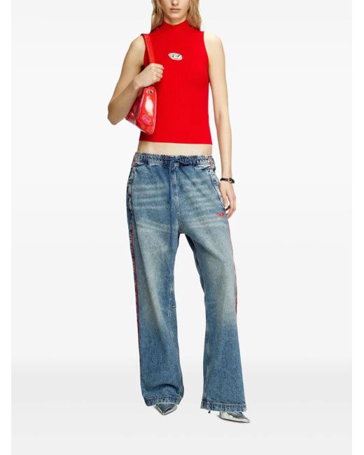 DIESEL Red Viscose Blend Stylish T-Shirt